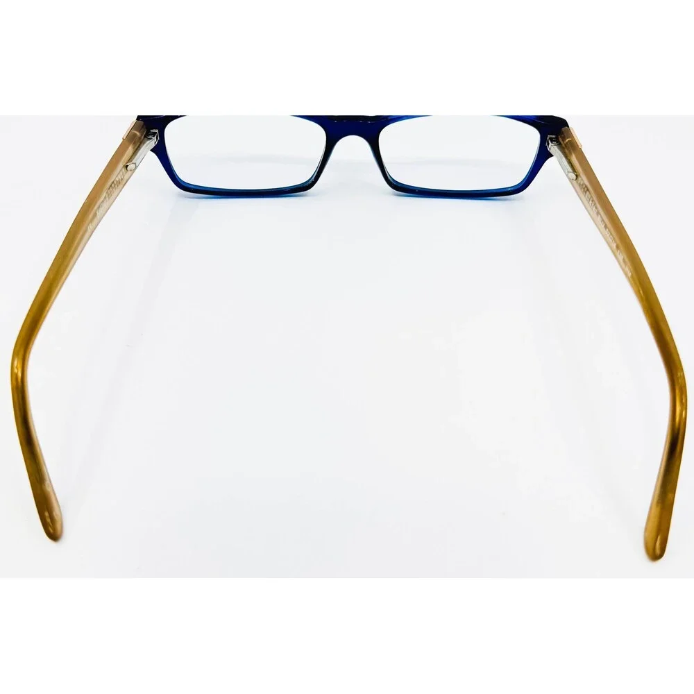 Kay Unger Eyeglasses Womens Blue Gold K182 Rectangular 52-16-135
